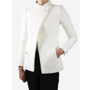 CHANEL Ivory Wrap Button Jacket